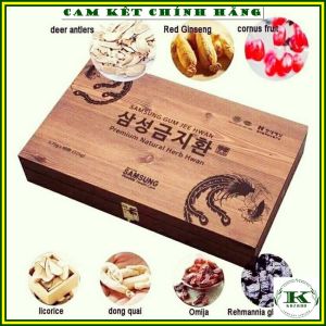 An cung ngưu hoàng hộp gỗ 60 viên Samsung Gum Jee Hwan - Ổn định huyết áp phòng tai biến đột khụy - Kozado
