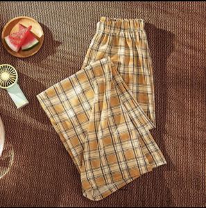 กางเกงขายาวลายสก็อต กางเกงขายาวผู้หญิง สไตล์เกาห cotton ลี 9สี