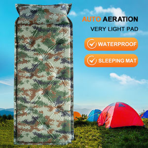 Portable Inflatable Bed with Pillow Folding Camping Bed Automatic Inflatable Pad Pillow Tent Moisture-proof Mats Sleep Pad Outdoor Sleeping Pad Travel Mat