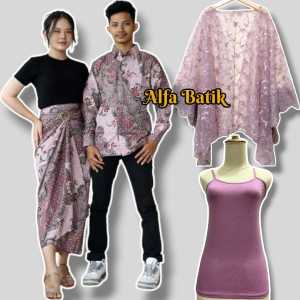 kemeja panjang dan rok lilit batik couple terbaru outfit kekinian 2024