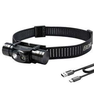 BORUiT HP440 1020LM Triple-Light LED Headlamp Type-C Rechargeable Multisource Headlight Waterproof Emergency Camping Floodlight