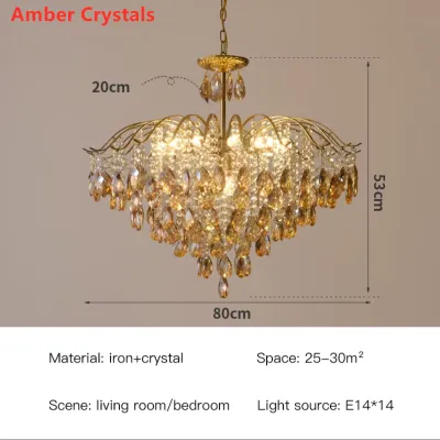 Luxury Crystal Ceiling Chandeliers Lighting Hanging Lamps Dining Living Room Bedroom Tree Branch Chandelier Pendant Light Lustre