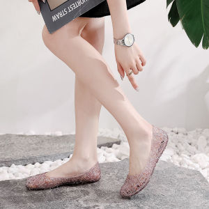 Summer Sandals for Women Crystal Flat Bottom Hole Shoes Jelly Shoes