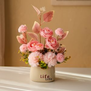 MAXG Hoa Ranunculus Cây cảnh hoa nhân tạo Hoa thủy tiên Nhiều màu sắc Đồ trang trí bàn làm việc Không cần bảo trì Cây cỏ xanh trong chậu Trang trí nhà cửa