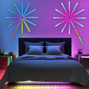 TikTok Christmas Fireworks LED Music Control Meteor Light Marquee RGB Flower Fairy Light Strip Home Wedding Room Decoration Light Strip