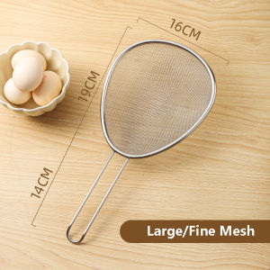 Kitchen Food Strainer Stainless Steel Fine Mesh Strainer with Handle Slotted Spoon Skimmer Spoon for Frying