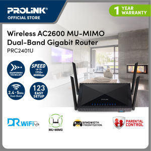 Prolink 2600Mbps Wireless AC2600 DualBand  2.4GHz Gigabyte Router AC Wave2 MU-MIMO Tech Wifi Extender Repeater Booster