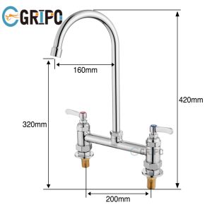 GRIPO High End Pure Copper Chrome Plated Commercial Faucet Single Cold Hot And Cold Hotel Restaurant