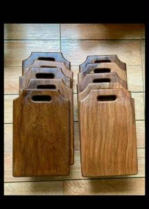 Wooden cutting boards with handles smooth grain finish rectangular shape kitchen countertop display