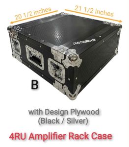 4RU Amplifier Rack Case Professional Flightcase Heavy Duty Shockproof Audio Power Amp Road Case