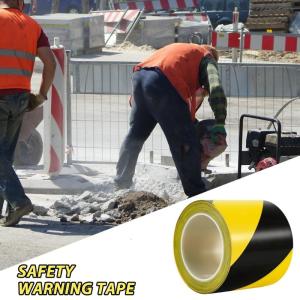 Yellow & Black Hazard Tape 300mx50mm PVC Warning Tape Safety Barrier Tape Upgrades Perfect for Safety Zone Indication