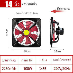 RICHYSALE พัดลมดูดควัน พัดลมระบายอากาศ ขนาด 10/12/14/16/20 นิ้ว ฝาครอบ2ด้าน พัดลมครัว เครื่องดูดอากาศ ไร้เสียงรบกวน