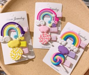 กิ๊บติดผม เซต 3 ชิ้น กิ๊บสายรุ้ง กิ๊บก้อนเมฆ กิ๊บลูกกวาดน่ารักๆ ใช้ได้ทั้งเด็กและผู้ใหญ่ สีสันสดใส สวยงาม พร้อมส่งที่ไทย