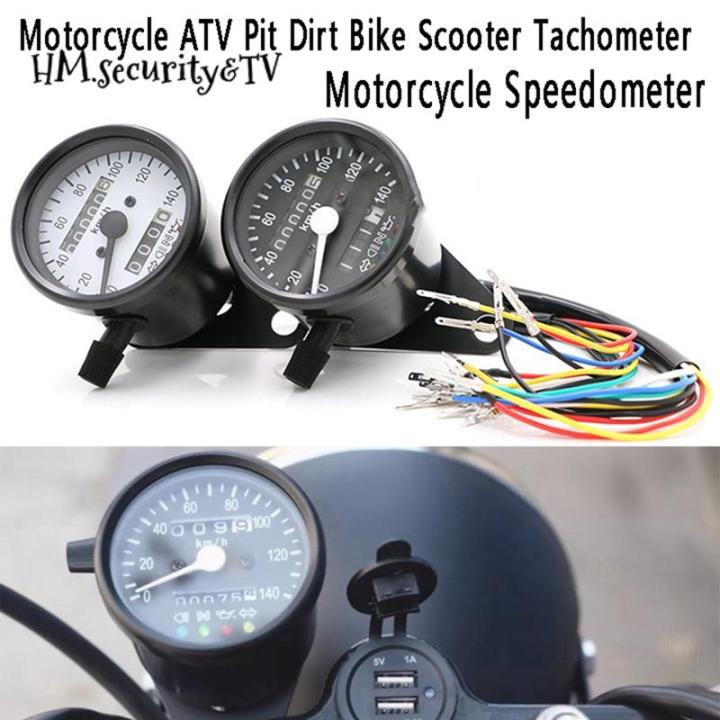 12V Motorcycle Speedometer Odometer Gauge Dual Speed Meter LED