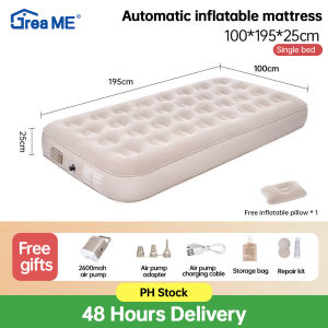 【10 Years Warranty】DreaME 25/40CM Thickness  Automatic inflatable mattress bed Foldable inflatable airbed Single/Queen/King Size Automatic inflatable mattress with Electric Pump Automatic Portable Foldable For Camping Tent sofa bed for kids