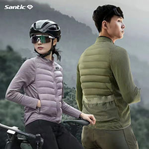 Santic Women Cycling Jacket Windproof Keep Warm Lightweight Zipper Pocket Sports Bicycle Bike Down Coat