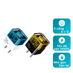 Củ sạc trong suốt WK U149 cốc sạc nhanh PD 20w chân cắm USB và Type C Xạc cốc sạt điện thoại bảo hành Chưa Có Đánh Giá 0 Đã Bán