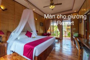 Màn Giường Resort - Màn Tròn Cao Cấp Mộc Miên ( Hình thật )
