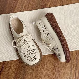 [Free Shipping] Niche-Style Mesh Sandals With Hollowed-Out Design Breathable Cotton And Linen Upper Closed-Toe Design Thick-Soled New Autumn Collection Suitable For Students With A Literary And Artistic Style