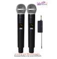 ไมโครโฟนไร้สาย ไมค์คู่แบบมือถือ ไมค์ลอยแบบพกพา ไมโครโฟนเวที ไมค์ร้องเพลง Wireless microphone. 