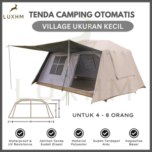 Tenda Camping Tent Village 4-12 Orang Double Layer | Tenda Tent Village Ukuran Kecil dan Besar Waterproof | Tenda Keluarga