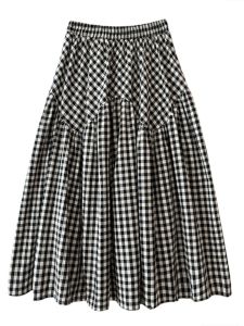 Korean Dress🎉กระโปรง  กระโปรงลายสก็อตแฟชั่น กระโปรงสีแดง กระโปรงทรง เอ กระโปรงแฟชั่น ญ กระโปรงตรุษจีน