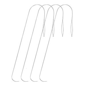 4 Pcs Large Collapsible Bead Needle Big Eye Beading Needle Metal Sewing Needle 15.5cm Threading Needle for Beads