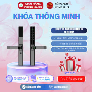 Khóa điện tử cửa nhôm Hubert HB CN68 Rough Black và Silver Gray app wifi chống nước chính hãng Đức