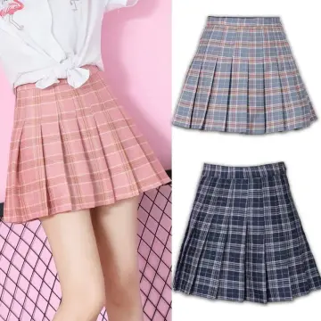 Shop Blue Plaid Skirt online Lazada .my