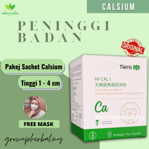 HI CALSIUM Ubat Tinggi Badan Alami Peninggi Badan Height up Increase Bantu Tambah Tinggi Badan Supplement Bone Increase Bantu Tingkatkan Penyerapan Tulang All Gender Kanak Kanak Remaja Dewasa Original Set 2 Sachet Calsium Lulus KKM