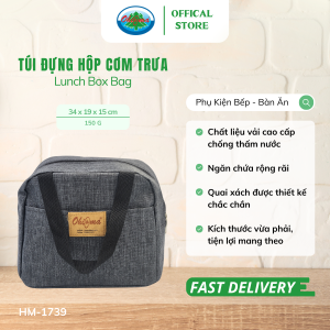 Túi Đựng Hộp Cơm Trưa Ohiama Lunch Box Bag HM-1739 Chính Hãng (Giao Màu Ngầu Nhiên)