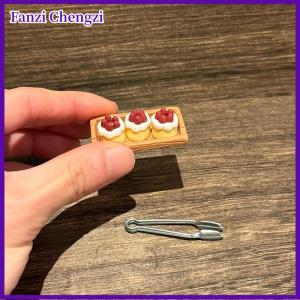 Fanzi 1:12 Dollhouse Miniature Strawberry Cake Tray Bread Clip Model Set Dollhouse Scene Decor Accessories Toys