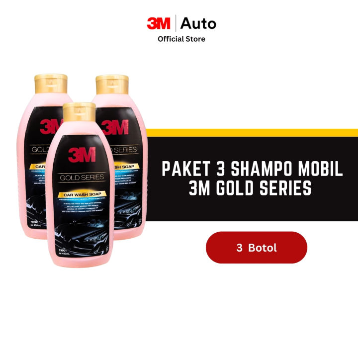 3M Auto Sabun Cuci Mobil Kapasitas 450 ML Gold Series Car Wash Soap Motor shampoo - 3 Botol