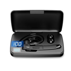 GREYDAWN Rotatable Bluetooth Earphone Screen Display Hanging Ear Business Headset Not Harming Ear Bluetooth Wireless Headphones Mobile Phone