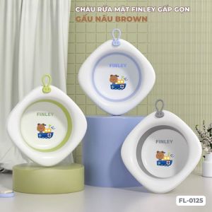 Thau chậu rửa mặt gấp gọn cho bé sơ sinh FINLEY Baby - Khủng long - Thỏ thau rửa mặt gấp gọn cho bé 3 màu pastel