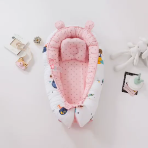 Comfortable Newborns Lounger Baby Bumper Bed Travel Friendly Toddlers Cot Nest Bed Mattress for Home and Travel