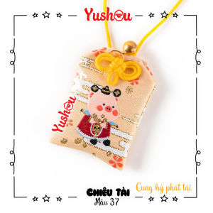 Móc Khóa Yushou Tiền Tài - Mẫu 37 - Cung Hỷ Phát Tài (Kiểu Omamori) Có sẵn