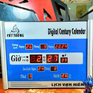 Đồng hồ LED LỊCH VẠN NIÊN khung gỗ TRỌNG TÍN MH8039 size 72x5x30cm đẹp sang trọng
