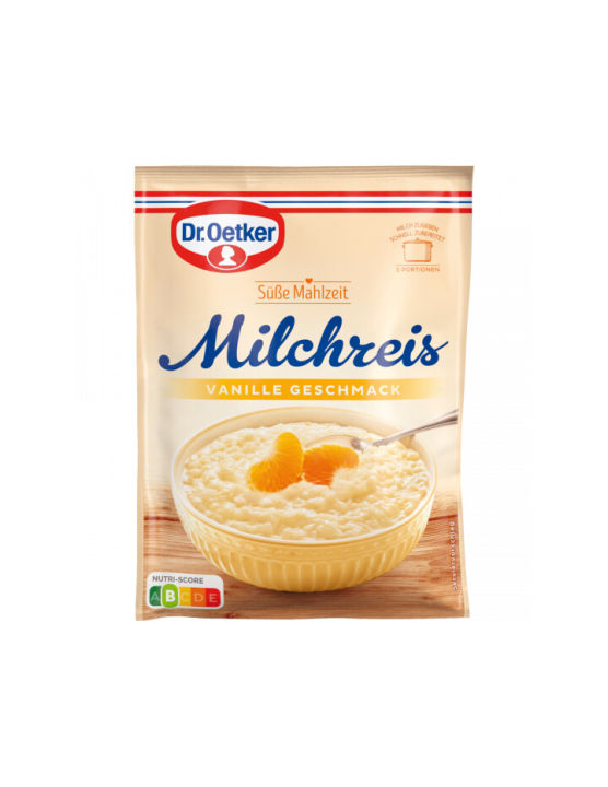 German Sweet Dessert Milk rice Milchreis pudding Classic and Vanilla Dr ...