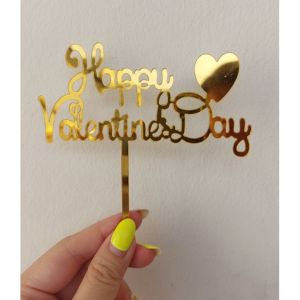 10pcs Cake Topper Valentine Toper Akrilik Mirror Topper Flower Vals Day