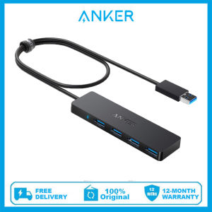 Anker USB 3.0 4พอร์ตแบบบางพิเศษฮับข้อมูลสำหรับ Macbook Mac Pro/mini iMac Surface Pro XPSโน้ตบุ๊คพีซีแฟลชไดรฟ์ USBฮาร์ดดิสก์พกพาและอื่นๆ