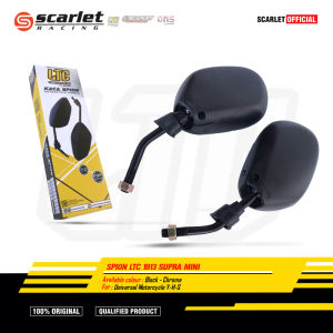 Scarlet Racing - Kaca spion LTC Type 1913 Supra Mini Tangkai Black & Chrome Honda Yamaha