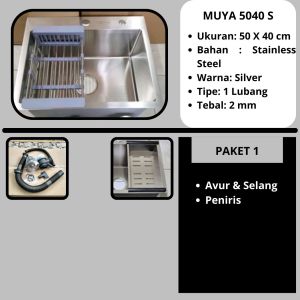 PROMO SINK KITCHEN 50 x 40 CM / SINK CUCI PIRING / BAK CUCI PIRING PREMIUM  UKURAN 50 x 40 CM