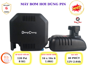 MỚI 2023 Máy Bơm Hơi Pin DONG CHENG DCQE 120 Sử Dụng Bơm Lốp Ô Tô Xe Đạp Xe Máy Phao Bơi áp suất tối đa 8kg