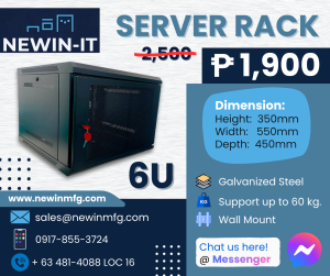 6U Server Rack – Wall Mount- Network Cabinet for CCTV WiFi Routers Switches Patch Panels & IT Equipment
