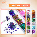 Phụ kiện lá phong làm nail - Set lá phong 12 ngăn đắp gel, trang trí móng xu hướng Thu Đông NailBND. 