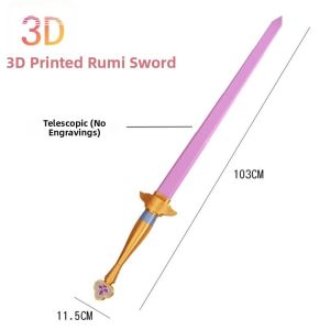 MAKERVY Anxiety Relief 3D Printing Rumi Sword Cosplay Props With Symbol Cosplay Sword Funny Gift Costume Accessories Long Sword Kpop Demon