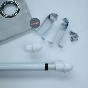Linaria  Home Decor Window Curtain Rod - Multifunctional Telescopic Adjustable Curtain Rod with Accessories (Hooks and Screws Set) - Available in 5 Colors and 2 Sizes: 70cm-120cm and 120cm-210cm