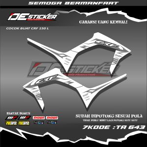 Striping Sticker Variasi Motor Honda CRF 150 L (ta643)Stiker List Semi Full Original sudah Laminasi glosy Satu Set Kanan Kiri