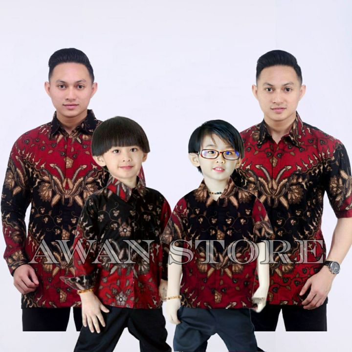 TERBARU Couple sweet || couple batik ayah dan anak cowok BATIK MERAH ...